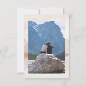 Blaues Gebirge Save the Date Foto Einladung (Rückseite)