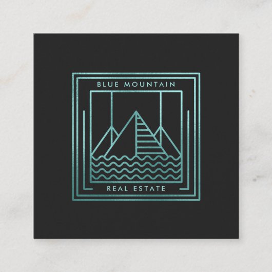 Blaues Gebirge | Square Business Quadratische Visitenkarte (Vorderseite)