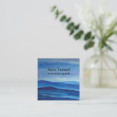 Blaues GebirgsAquarell-moderne Visitenkarte (Stehend Vorderseite)