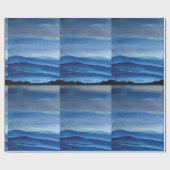 Blaues Gebirgslandschaftslech-Packpapier Geschenkpapier (Flach)