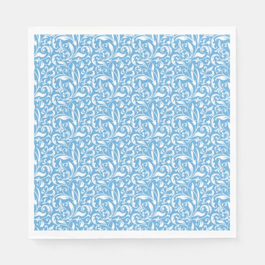 Blaues Geblüht Druckpapier Serviette (Vorderseite)