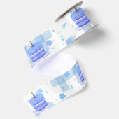 Blaues Geburtstagsjubiläum Satinband (Rückseite)