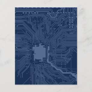 Blaues Geek-Motherboard-Schaltkreis-Muster Flyer