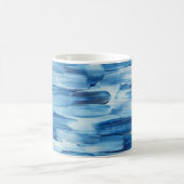 Blaues gefrorenes Pinselstrich. Navy Winter nautic Kaffeetasse (Mittel)