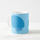Blaues Gehirn Kaffeetasse (Vorderseite Links)