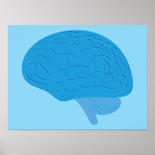 Blaues Gehirn Poster (Vorne)