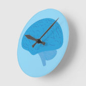 Blaues Gehirn Runde Wanduhr (Winkel)