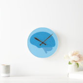Blaues Gehirn Runde Wanduhr (Zuhause)