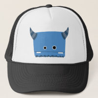 Blaues gehörntes Monster