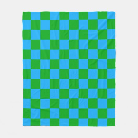 Blaues Gelb-Karo-Muster Fleecedecke (Vorderseite)