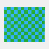 Blaues Gelb-Karo-Muster Fleecedecke (Vorderseite (Horizontal))