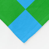 Blaues Gelb-Karo-Muster Fleecedecke (Ecke)
