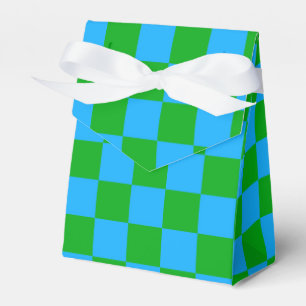 Blaues Gelb-Karo-Muster Geschenkschachtel