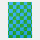 Blaues Gelb-Karo-Muster Geschirrtuch (Vertikal)