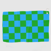 Blaues Gelb-Karo-Muster Golfhandtuch (Horizontal)