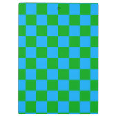 Blaues Gelb-Karo-Muster Klemmbrett (Rückseite)