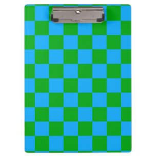 Blaues Gelb-Karo-Muster Klemmbrett