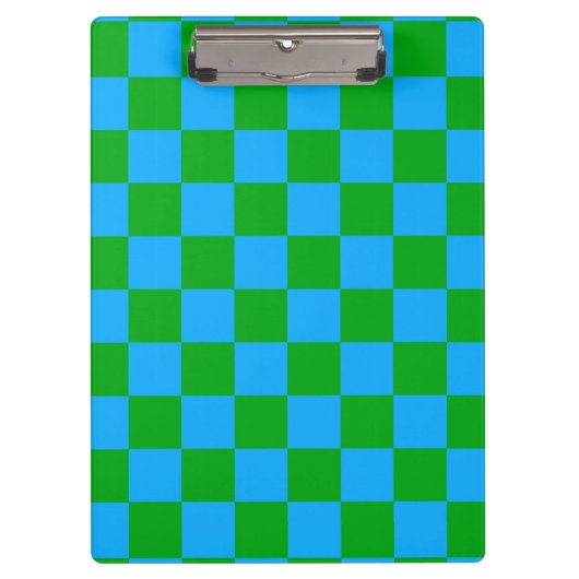 Blaues Gelb-Karo-Muster Klemmbrett (Vorderseite)