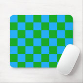 Blaues Gelb-Karo-Muster Mousepad (Mit Mouse)