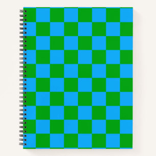 Blaues Gelb-Karo-Muster Notizblock