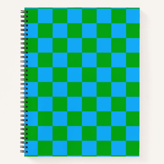 Blaues Gelb-Karo-Muster Notizblock (Vorderseite)
