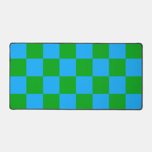 Blaues Gelb-Karo-Muster Schreibtischunterlage