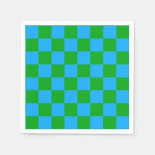 Blaues Gelb-Karo-Muster Serviette