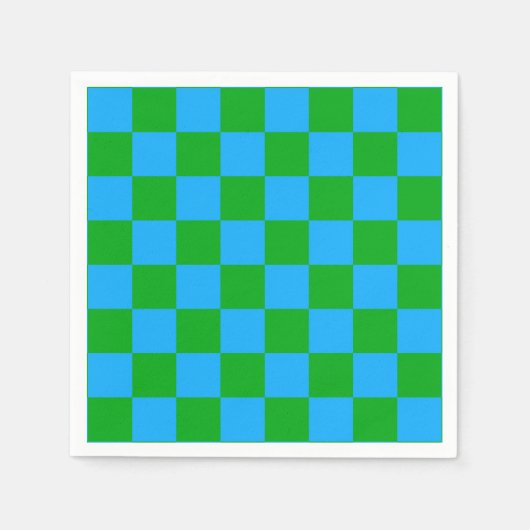 Blaues Gelb-Karo-Muster Serviette (Vorderseite)