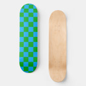 Blaues Gelb-Karo-Muster Skateboard (Vorderseite)
