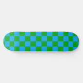 Blaues Gelb-Karo-Muster Skateboard (Horizontal)
