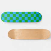 Blaues Gelb-Karo-Muster Skateboard (Horizontal)