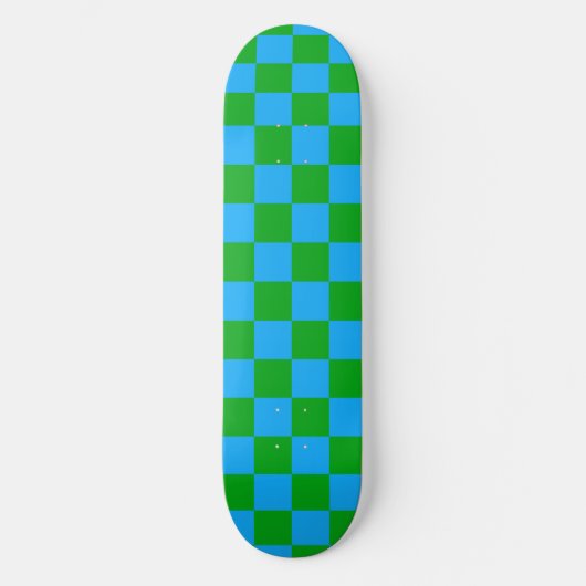 Blaues Gelb-Karo-Muster Skateboard (Vorderseite)