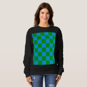 Blaues Gelb-Karo-Muster Sweatshirt (Vorne ganz)