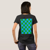 Blaues Gelb-Karo-Muster T-Shirt (Schwarz voll)