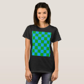 Blaues Gelb-Karo-Muster T-Shirt (Vorne ganz)
