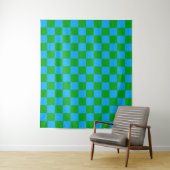 Blaues Gelb-Karo-Muster Wandteppich (Beispiel)