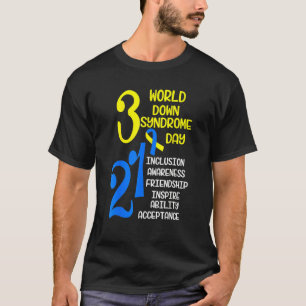 Blaues Gelbband 321 World Down Syndrom Awarene T-Shirt