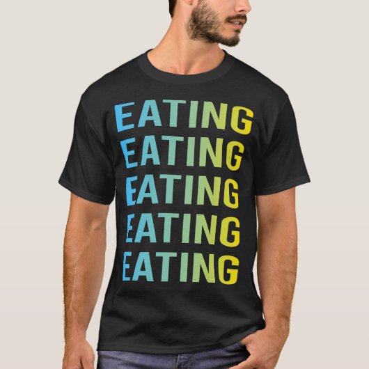 Blaues Gelbes Essen T-Shirt (Vorderseite)