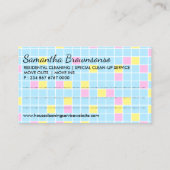 Blaues gelbes Glas Clean Janitorial House Behalten Visitenkarte (Rückseite)