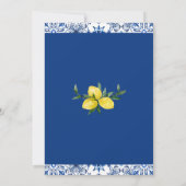 Blaues Gelbes Lemon Brautparty Einladung (Rückseite)