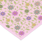 Blaues, gelbes, Lila und grünes Blumenmuster Kurzer Tischläufer (Ecke)