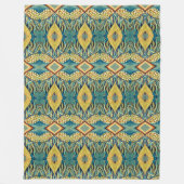 blaues gelbes Malereimuster Fleecedecke (Vorderseite)