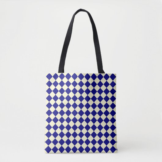 Blaues gelbes Schachbrett Diamantfederhalter Schul Tasche (Vorderseite)