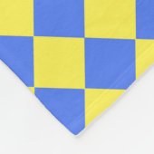Blaues gelbes Schachbrett Diamantmuster Fleecedecke (Ecke)