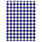 Blaues gelbes Schachbrett Diamantmuster Klemmbrett (Rückseite)