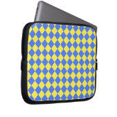 Blaues gelbes Schachbrett Diamantmuster Laptopschutzhülle (Vorne Rechts)