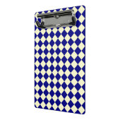 Blaues gelbes Schachbrett Diamantmuster Mini Klemmbrett (Gewinkelt2)