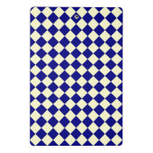 Blaues gelbes Schachbrett Diamantmuster Mini Klemmbrett (Rückseite)