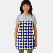 Blaues gelbes Schachbrett Diamantmuster Schürze (Insitu)