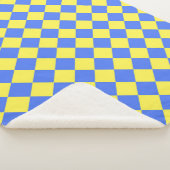 Blaues gelbes Schachbrett Diamantmuster Sherpadecke (3/4)